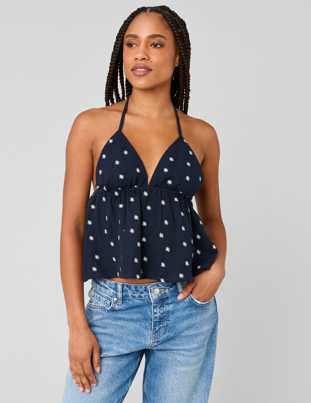 Top dos nus Bleu marine